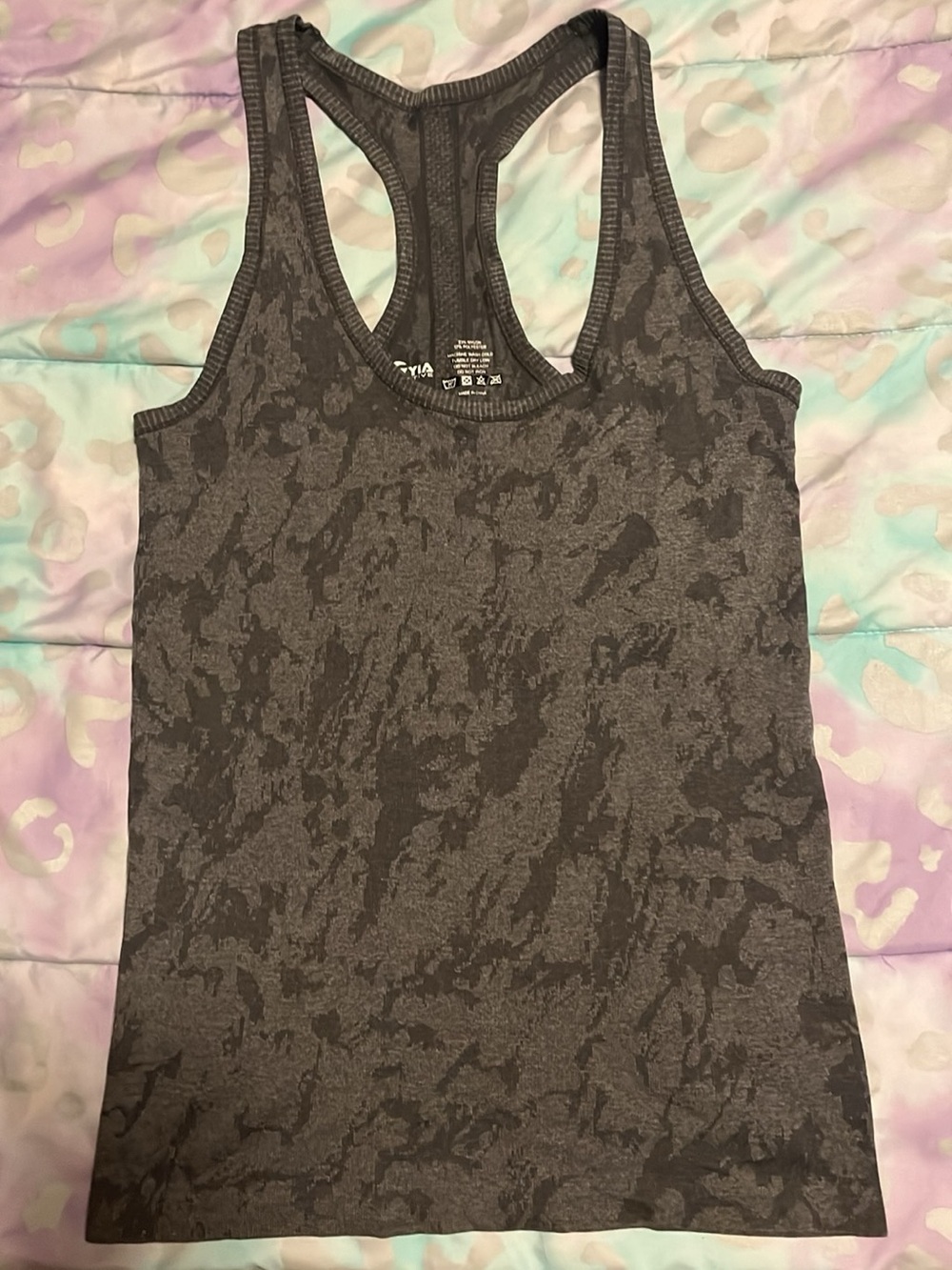 ZYIA Charcoal Patterned Racerback Tank